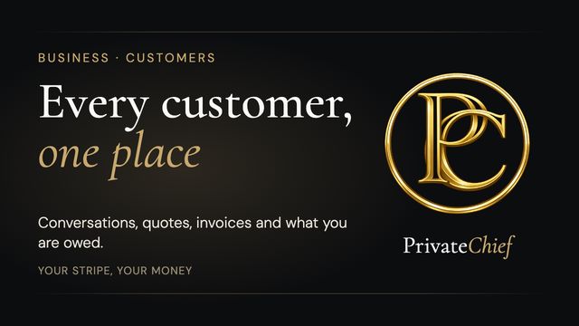 PrivateChief Business Customers: Inbox, Quotes, Invoices and Overdue Reminders
