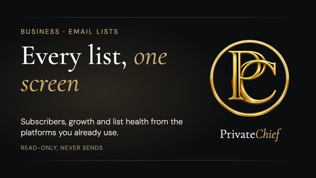 PrivateChief Business Email Lists: Mailchimp, Kit, MailerLite and Brevo Lists in One Place