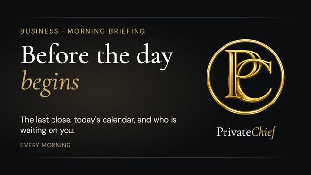 PrivateChief Business Morning Briefing: Your Books, Today's Calendar and Who Is Waiting