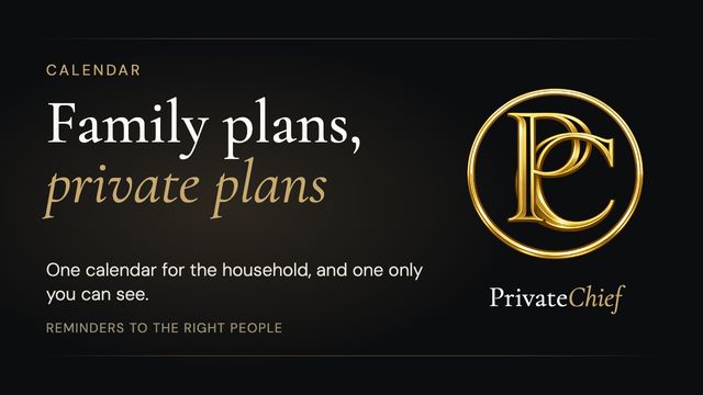PrivateChief Calendar: A Family Calendar With Room for Private Plans
