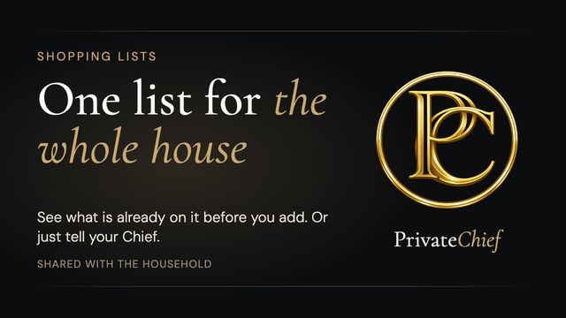 PrivateChief Shopping Lists: One Shared List the Whole House Can Add To