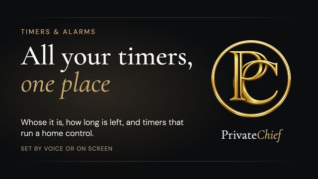 PrivateChief Timers & Alarms: Every Countdown in the House, Plus Timers That Do Things