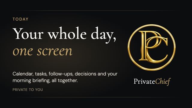 PrivateChief Today and the Morning Briefing: Your Whole Day on One Screen