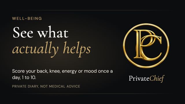 PrivateChief Well-being: Score What Matters Once a Day and See What Helps